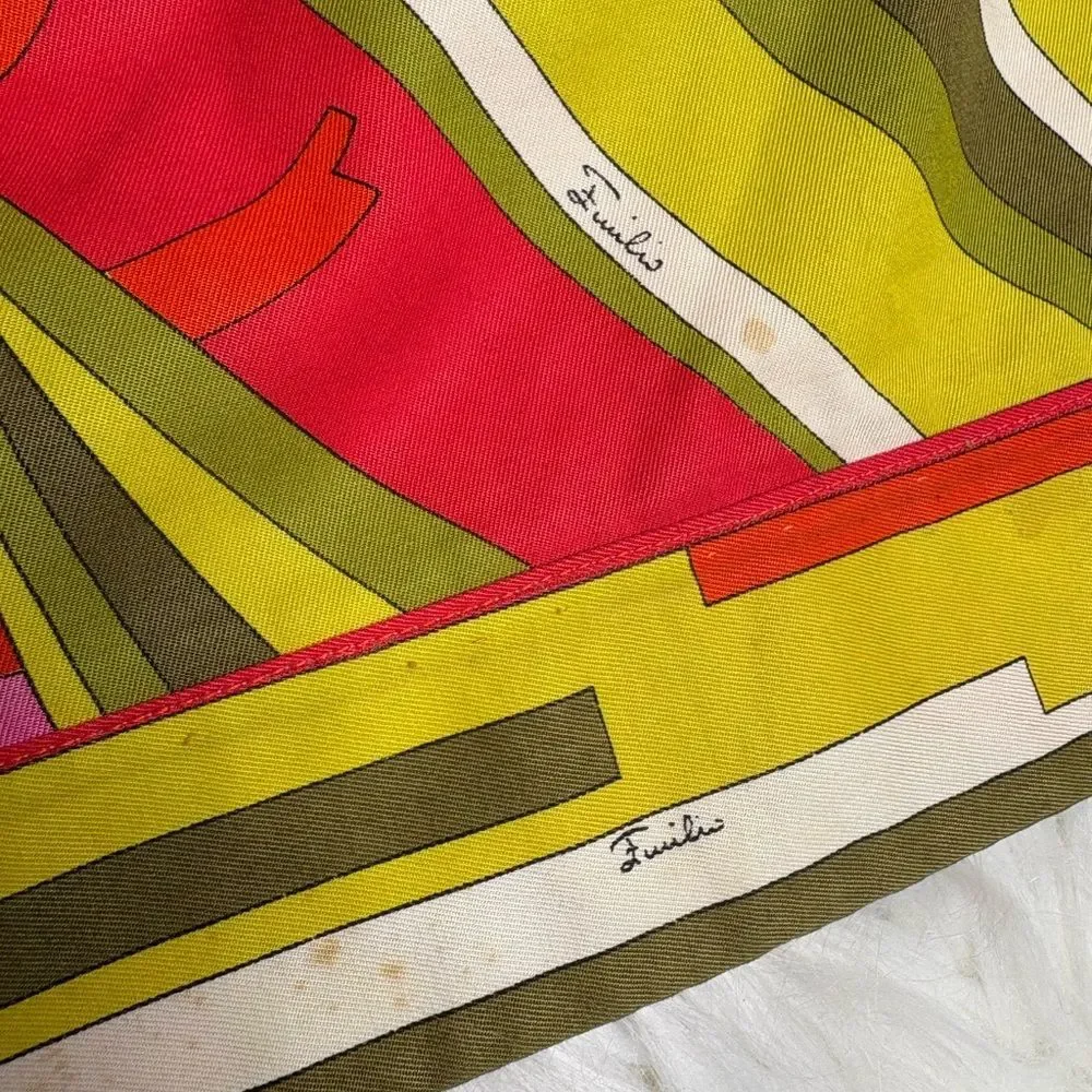 Emilio Pucci Vintage 60’s Saks Fifth Avenue Vibrant Abstract Pencil Skirt 8 RARE